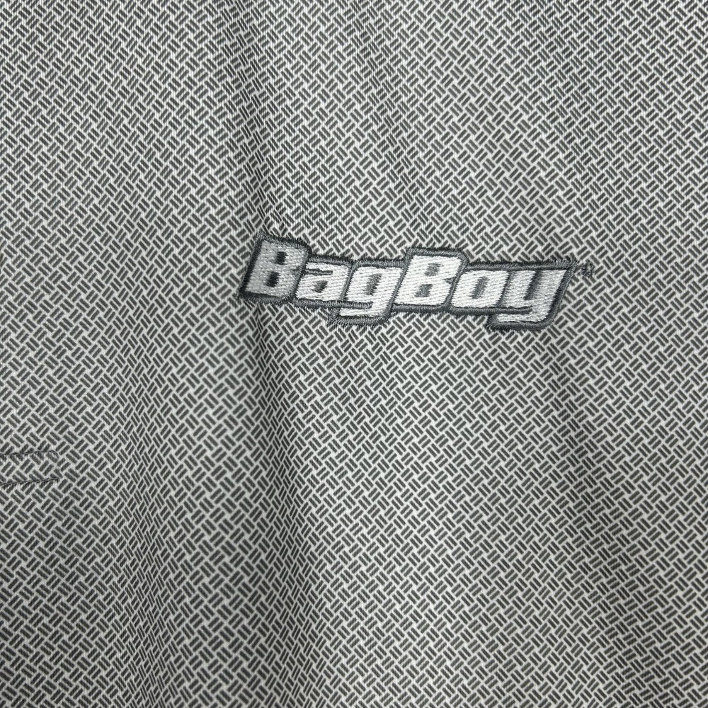 Johnnie O Polo Shirt Mens 2XL Gray Geometric Performance Stretch Bag Boy - Picture 8 of 15